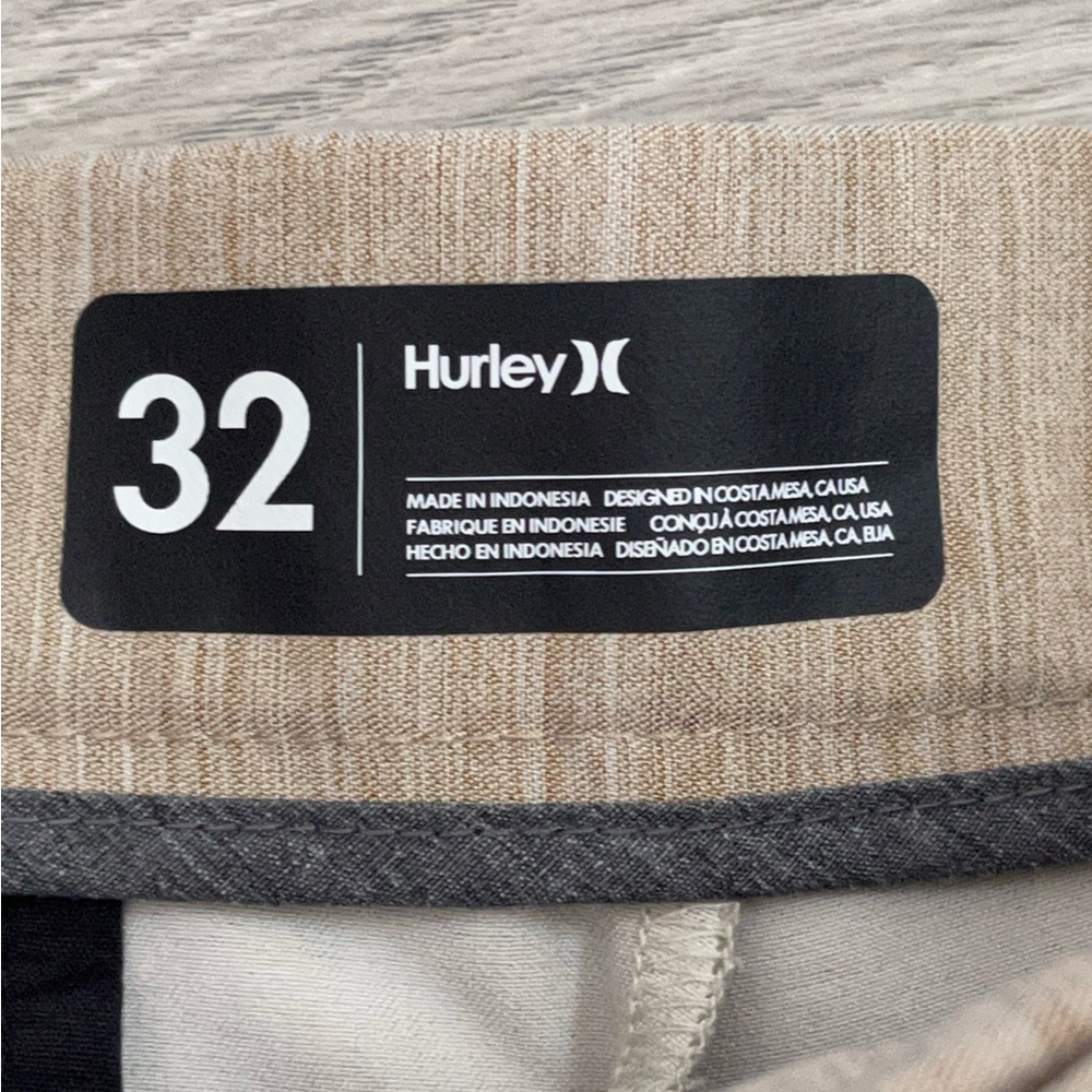 Hurley Khaki Athletic Casual Shorts 32 - Picture 3 of 3